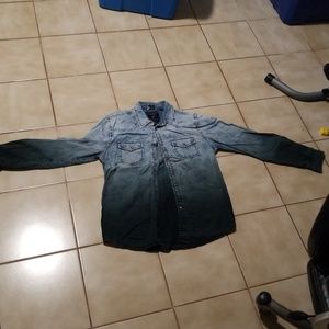 Guess Denim Long Sleeve Shirt Blue/Black L